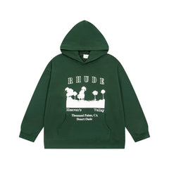 RHUDE Thousand Palms Desert Oasis Graphic Hoodie Forest Green
