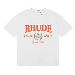 Rhude Yacht Club Bay Of Angels Flag Crest Vintage White Oversized T‑Shirt