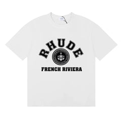 Rhude French Riviera Anchor Vintage Logo White Oversized T‑Shirt