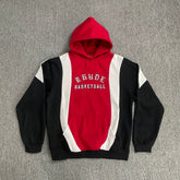 Rhude Basketball Red Black Color Block Hoodie