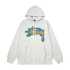 STUSSY Stock Logo Pullover Hoodie – Grey