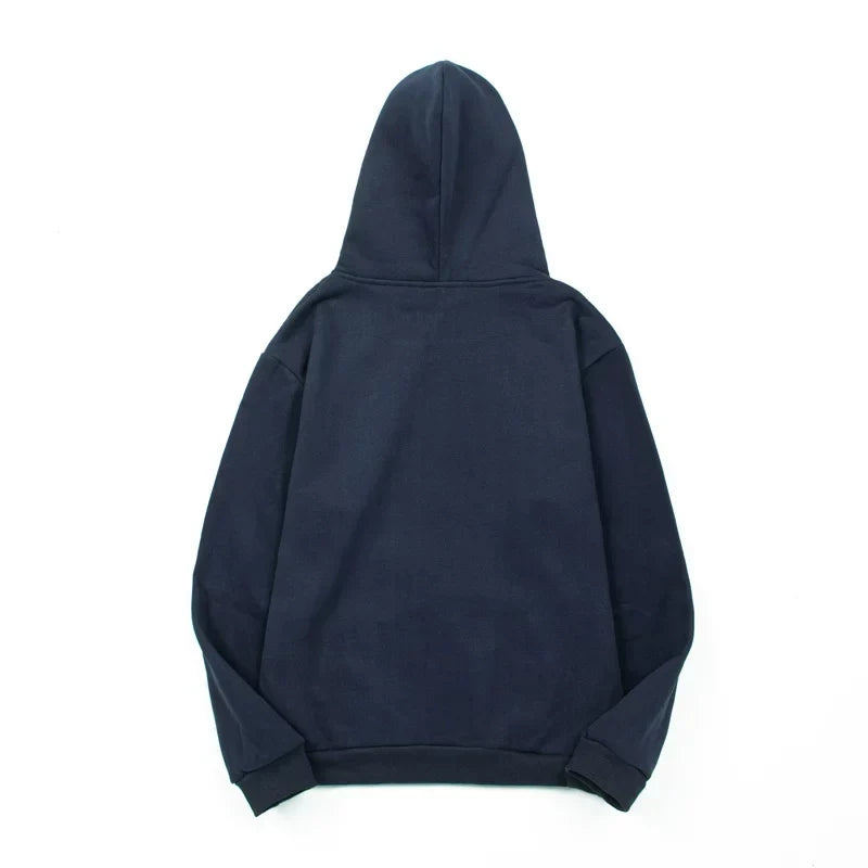 Rhude Bordeaux Club Wine Crest Graphic Oversized Hoodie Navy