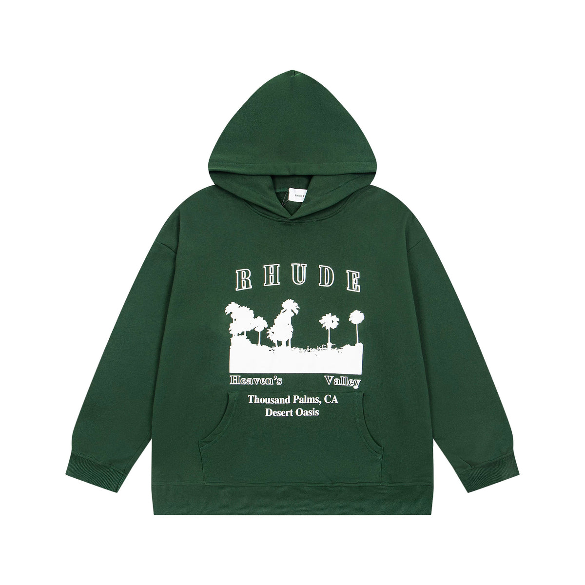 RHUDE Thousand Palms Desert Oasis Graphic Hoodie Forest Green