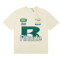RHUDE Retro Motorsport Patch‑Style Print Boxy Fit T‑Shirt