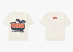 **Rhude Black Hills Derby Eagle Graphic Dual‑Sided Oversized T‑Shirt Off‑White
